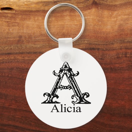 Extravagantes Monogramm: Alicia Schlüsselanhänger (Vorderseite)