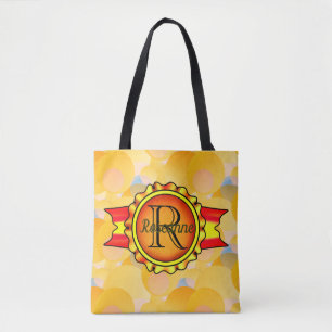 Extravagantes Monogramm Banner-Banner, Bright Oran Tasche