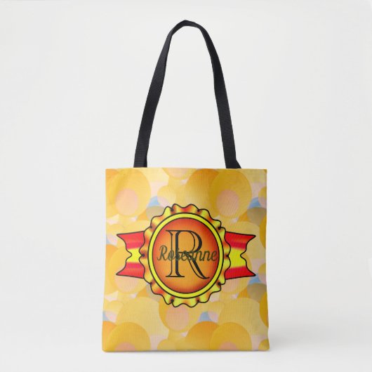 Extravagantes Monogramm Banner-Banner, Bright Oran Tasche (Vorderseite)
