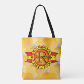 Extravagantes Monogramm Banner-Banner, Bright Oran Tasche (Rückseite)