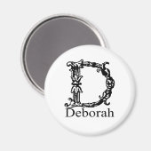 Extravagantes Monogramm: Deborah Magnet (Vorderseite/Rückseite)