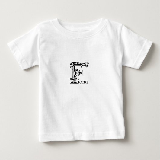 Extravagantes Monogramm: Fiona Baby T-shirt (Vorderseite)