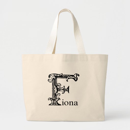 Extravagantes Monogramm: Fiona Jumbo Stoffbeutel (Vorne)