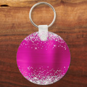 Extravagantes Monogramm für den Glitzer Silver Hot Schlüsselanhänger (Rückseite)