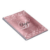Extravagantes Monogramm für Glittery Light Pink Fo Notizblock (Rechte Seite)