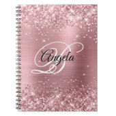 Extravagantes Monogramm für Glittery Light Pink Fo Notizblock (Vorderseite)