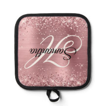 Extravagantes Monogramm für Glittery Light Pink Fo