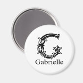 Extravagantes Monogramm: Gabrielle Magnet (Vorderseite/Rückseite)