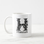 Extravagantes Monogramm: Hannah Kaffeetasse (Links)