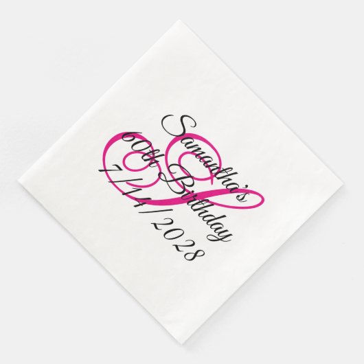Extravagantes Monogramm, Hot Pink, 60. Serviette (Ecke)