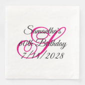 Extravagantes Monogramm, Hot Pink, 60. Serviette (Vorderseite)
