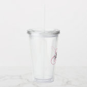 Extravagantes Monogramm in Schwarz und Rosa Acryltrinkbecher (Rechts)