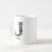 Extravagantes Monogramm: Jess Kaffeetasse (Vorderseite Links)