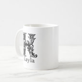 Extravagantes Monogramm: Kayla Kaffeetasse (Vorderseite Links)