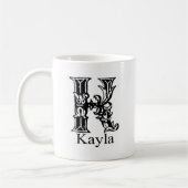Extravagantes Monogramm: Kayla Kaffeetasse (Links)