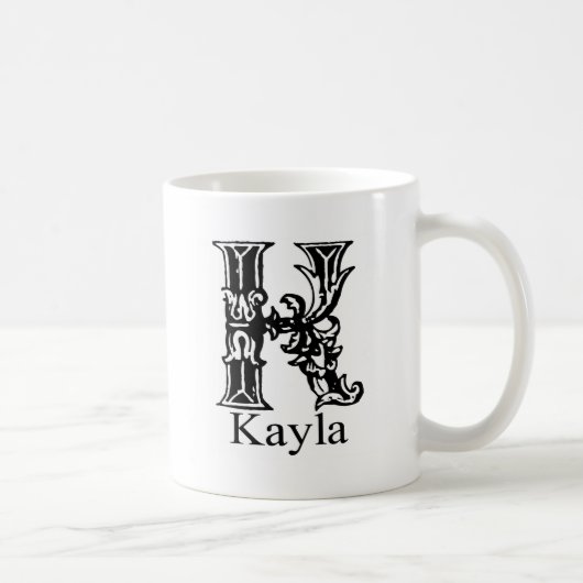 Extravagantes Monogramm: Kayla Kaffeetasse (Rechts)