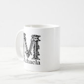 Extravagantes Monogramm: Michaela Kaffeetasse (Vorderseite Links)