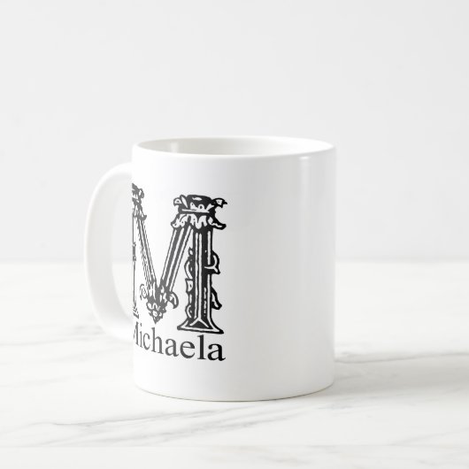 Extravagantes Monogramm: Michaela Kaffeetasse (Vorderseite Links)