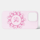 Extravagantes Monogramm mit rosa Wirbel iPhone Cas Case-Mate iPhone Hülle (Rückseite (Horizontal))