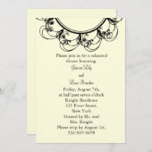 Extravagantes Monogramm-Probe-Dinner (off+white) Einladung (Vorne/Hinten)