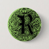 Extravagantes Monogramm "R" Monarchia Button-Back Button (Vorderseite)