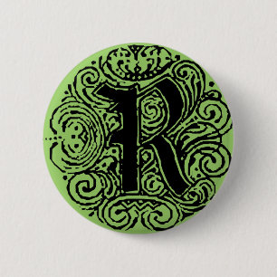 Extravagantes Monogramm "R" Monarchia Button-Back Button