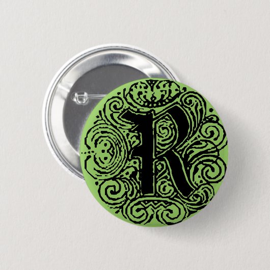 Extravagantes Monogramm "R" Monarchia Button-Back Button (Vorne & Hinten)
