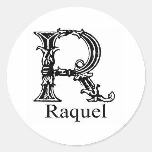 Extravagantes Monogramm: Raquel Runder Aufkleber