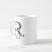 Extravagantes Monogramm: Rita Kaffeetasse (Vorderseite Links)