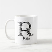 Extravagantes Monogramm: Rita Kaffeetasse (Links)