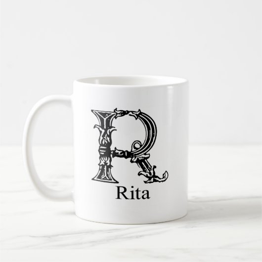 Extravagantes Monogramm: Rita Kaffeetasse (Links)