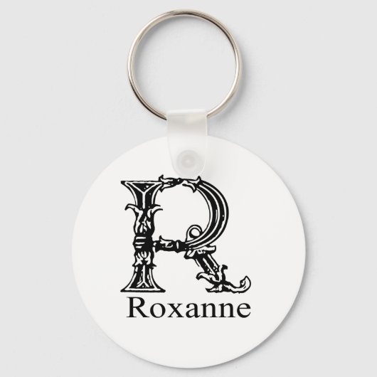 Extravagantes Monogramm: Roxanne Schlüsselanhänger (Vorderseite)