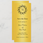 Extravagantes Monogramm Save the Date (Gold) (Vorne/Hinten)