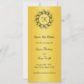 Extravagantes Monogramm Save the Date (Gold) (Vorderseite)