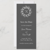 Extravagantes Monogramm Save the Date (grau) (Vorderseite)