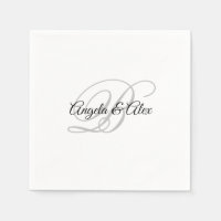 Extravagantes Monogramm Schwarz und leicht Grau We