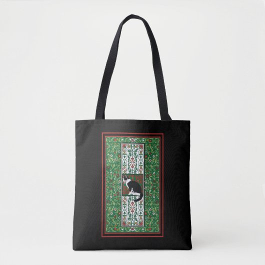 Extravagantes Muster der Tuxedo-Katze Tasche (Vorderseite)