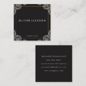 Extravagantes Muster - Goldgrenze Quadratische Visitenkarte (Vorne/Hinten)