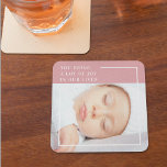 Extravagantes Niedliches Baby-Foto | Rosa und Weiß Glasuntersetzer<br><div class="desc">Die "Joyful Moments Collection", bei der Glück und Kreativität aufeinander treffen! Feiern Sie mit unseren atemberaubenden Pink Background Baby Foto Quote Produkten die pure Lebensfreude und das Wunder des Lebens. Ob Sie selbst einkaufen oder nach dem perfekten Geschenk suchen, unsere Kollektion verspricht Ihnen, Ihren Tag zu heizen und Ihr Herz...</div>