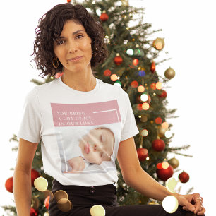 Extravagantes Niedliches Baby-Foto   Rosa und Weiß T-Shirt