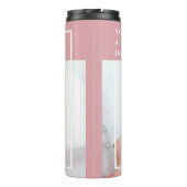 Extravagantes Niedliches Baby-Foto | Rosa und Weiß Thermosbecher (Rückseite)