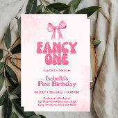 Extravagantes One Pink Bow Coquette Girl 1. Geburt Einladung