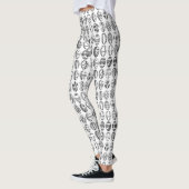 Extravagantes Ostereier Muster Schwarz-weiß Leggings (Links)