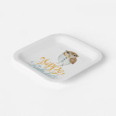 Extravagantes Owl Geburtstag Pappteller (Gewinkelt)