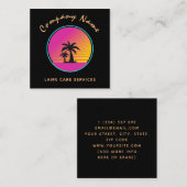 Extravagantes Palmenbaum Sonnenuntergang Exotische Quadratische Visitenkarte (Vorne/Hinten)