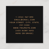 Extravagantes Palmenbaum Sonnenuntergang Exotische Quadratische Visitenkarte (Rückseite)