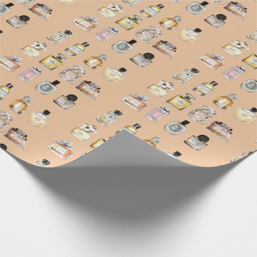 Extravagantes Parfüm-Flaschenmuster Geschenkpapier (Ecke)