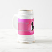 Extravagantes Penguinrosa Bierglas (Vorderseite Links)