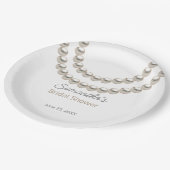 Extravagantes Perlenhalsband-Brautparty Pappteller (Schrägansicht)