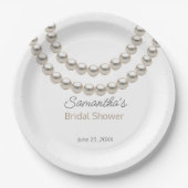Extravagantes Perlenhalsband-Brautparty Pappteller (Vorderseite)